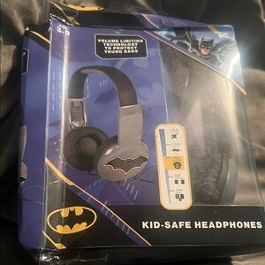 DC Batman Black and Gray Kid-Safe Headphones